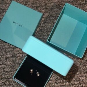 Tiffany & Co. Silver and White Earrings